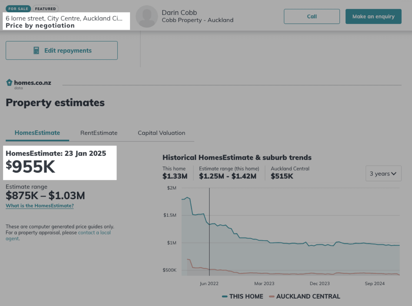 A more accurate Homes Estimate – house prices vs CV