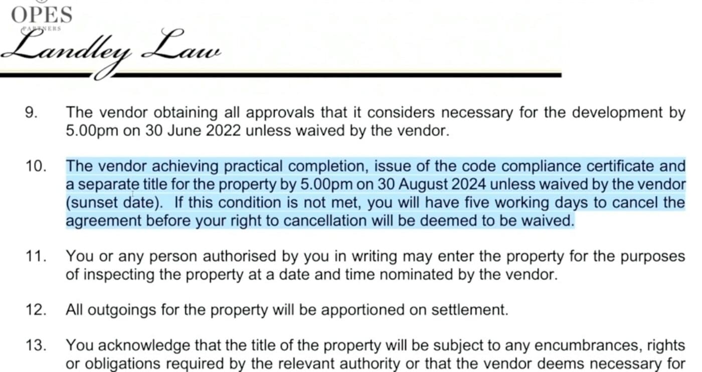 Sunset clause contract